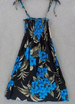 Favant Spaghetti Strap Womens Sundress One Sz Black Turquoise Short Elastic Tube - £15.75 GBP