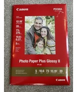 Canon Photo Paper Plus Glossy II Pixma PP-201 13x19 High Gloss 20 Sheets... - £31.10 GBP