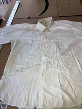Ike Behar Shirt Mens L 16.5 Dress Casual Long Sleeve Button Down Yellow Cotton - £10.81 GBP