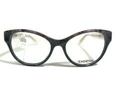 Bebe Eyeglasses Frames BB5100 001 Black Snake Print White Cat Eye 51-16-135 - £29.72 GBP