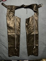 Harley-Davidson Women&#39;s Leather Chaps Sz Med Tie Waist Full Zip Leg Made... - $1,109.28 MXN