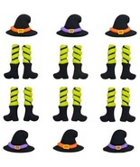 WILTON Candy HALLOWEEN ICING DECORATIONS 12 Pc Witch Hat &amp; Feet Sugar Ed... - £7.88 GBP