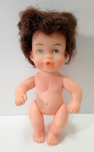 Vintage Baby Doll 1980s Plastic Brown Hair 4&quot; (No Clothes) Unbranded - £7.83 GBP