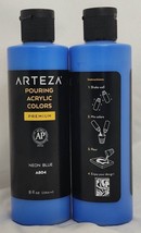 (2 Ct) Arteza Pouring Acrylic Colors Premium - Neon Blue A804 - 8 Fl Oz - £16.61 GBP