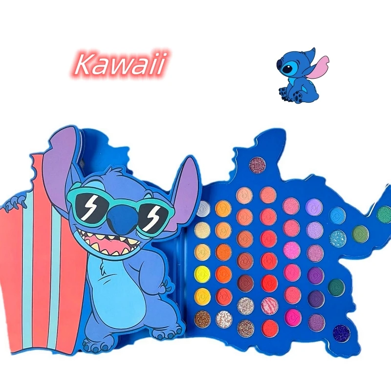 Kawaii Lilo Stitch Eyeshadow Palette 45 Colors Cute Girl Fashion Exquisite - £9.63 GBP+