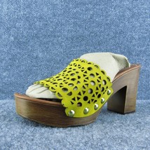 Nine West Shelbi Women Slide Sandal Shoes Yellow Leather Size 7 Medium - £19.73 GBP
