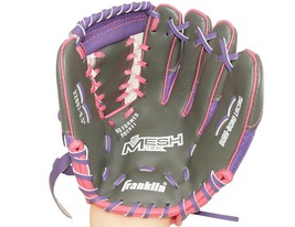 Franklin Fielding Teeball - 9.5” RH Regular Baseball Glove Hand Grey Pink Purple - £9.42 GBP