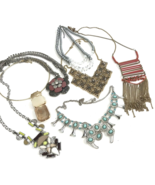 Lot of Necklaces Charming Charlie Boho statement bling costume jewelry 7 pc - £30.95 GBP
