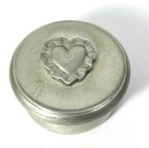 Vintage Seagull Fine Pewter Canada Small Round Trinket Box with Heart Lid - £14.20 GBP