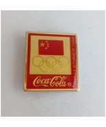 Vintage Coca-Cola People&#39;s Republic Of China Olympics Lapel Hat Pin - $16.92 CAD