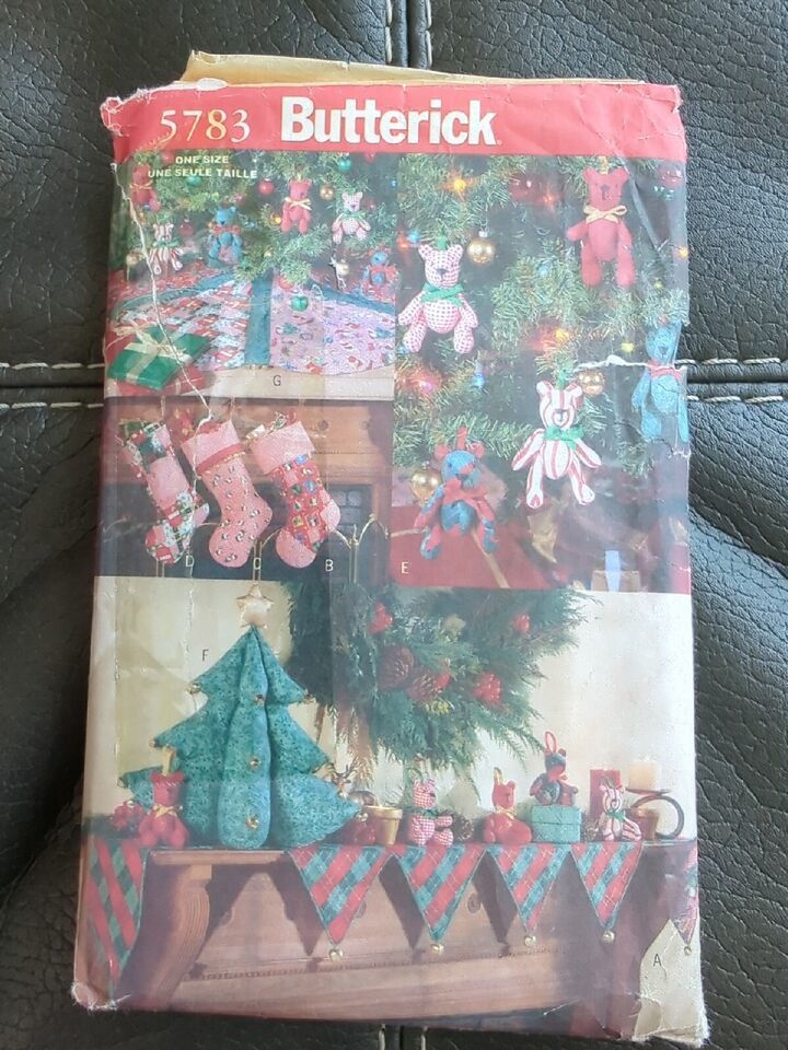 Primary image for Butterick 5783 JOINTED TEDDY BEAR Ornament Tree Skirt Stuffed Tree and More