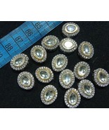 12MM OVAL HIGH QUALITY AD KUNDAN BROOCH 4PCS - $17.81