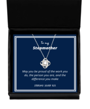 To my StepMother, May you be proud - Love Knot Silver Necklace. Model 64039  - £31.93 GBP