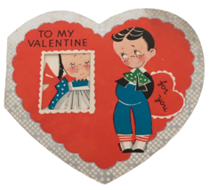 AC Co Vintage Valentine Card Boy Do Not Hide From Me Girl Inside Heart 1... - £7.06 GBP