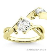 Round Brilliant Cut Moissanite 14k Yellow Gold Fancy Solitaire Engagemen... - $24,488.17 MXN+