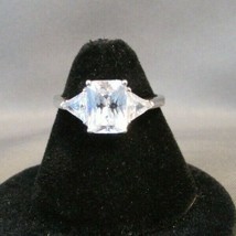 Vintage 14K White Gold Princes Cut &amp; Triangle Cuts Promise Ring Size 7 - £179.85 GBP