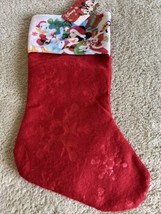 NEW Disney Kids Mickey Mouse Daffy Duck Pluto Red White Fleece Stocking - £6.65 GBP