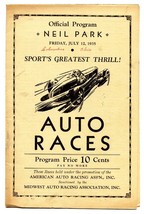 Neil Park Midget Auto Race Program 1935-Ultra Rare Race Item! - £143.78 GBP