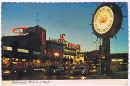 Postcard Fisherman&#39;s Wharf At Night San Francisco California - £2.36 GBP