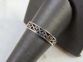 Womens Vintage Estate Sterling Silver Filigree Ring 1.7g E5157 - £19.78 GBP