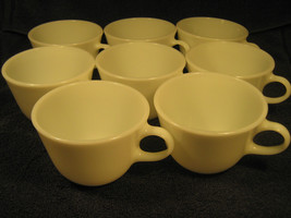 [Y3] Set of 8 PYREX Coffee Cups 8 oz. White Milk Glass - £54.10 GBP