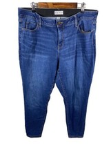 Ava &amp; Viv Size 18W Jeans Straight Leg Stretch Fit Elastic Waist Medium Wash - £36.54 GBP