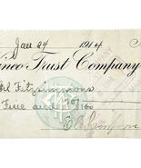1914 Kineo Trust Company Bank Check E.A. Sampson Dover Maine Signed 6034... - $28.01 CAD
