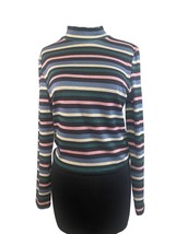 Divided by H&amp;M Size Large Striped Mock Neck Turtleneck Metallic Thread - £11.07 GBP