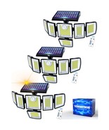 Solar Motion Sensor Flood Lights Outdoor - 496Leds 3500Lm 3 Lighting Mod... - £129.90 GBP