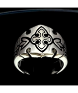 Sterling silver Knights Templar cross ring Medieval Crusader symbol high... - $115.45 CAD