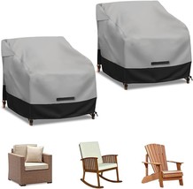 Waterproof 2 Pack Patio Chair Covers, 600D Heavy Duty Outdoor Furniture ... - £40.09 GBP