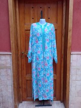 Hand embroidered blue oriental caftan, Traditional Moroccan swimwear Kaf... - $229.53