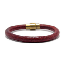 2021 Charm Men Jewelry Classic Red Leather Bracelet for Men Copper Magnetic Clas - £11.29 GBP