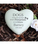 Dog Memorial Personalised Dogs PawPrints Heart Memorial Dog Lovers Gift ... - £18.42 GBP