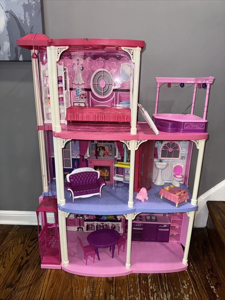 Local Pickup! Mattel Barbie 3 Story Dream Townhouse As Is Incomplete Tested - $54.00