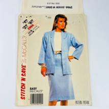 Vintage McCalls Suit Jacket  Skirt Stitch Save Sewing Pattern 2966 Sz 14... - £11.96 GBP