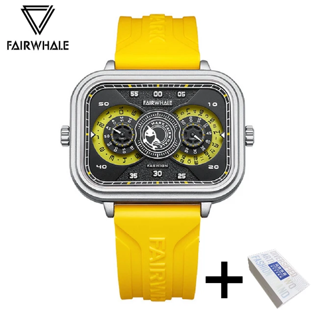 Fashion Brand Mark Fairwhale Quartz Watches Mens Sports Silicone Strap D... - £59.14 GBP