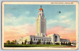 Postcard New State Capitol Lincoln Nebraska NB Linen - £3.91 GBP
