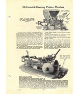 McCormick-Deering Potato Planters and Drills Dual Page Ad Spec Sheet - £12.47 GBP