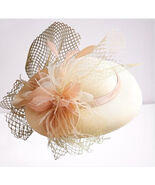 Women Wide Brim Hats Church Kentucky Derby Ladies Tea Party Veils Hat Fe... - $44.99