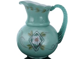 Bill Fenton Diamond Jubilee Green Cased glass pitcher - $98.75