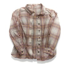 Women&#39;s Plaid Check Flannel Shirt Long Sleeve Button Up Jacket Shacket S... - $247.28 MXN