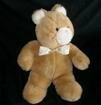 13&quot; Vintage Commonwealth Brown Teddy Bear Stuffed Animal Plush Toy Flower Bow - $23.75