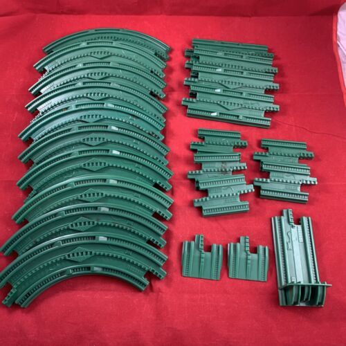 Primary image for Lot of 22 GeoTrax Green Gripper Track Fisher Price Train Straight Curve Grip
