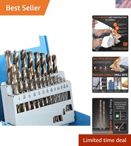 21-Piece Cobalt Drill Bit Set - High-Speed Steel for Metal &amp; Wood, Case ... - $1,097.56 MXN