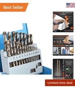 21-Piece Cobalt Drill Bit Set - High-Speed Steel for Metal &amp; Wood, Case ... - $1,104.45 MXN