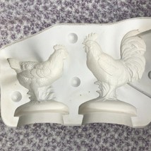 Rooster Hen Chickens Ceramic Mold Scioto 582 EXCELLENT 7&quot; Tall - £47.44 GBP