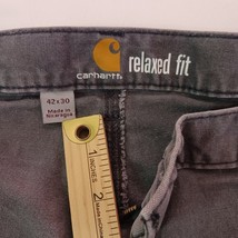 CARHARTT Men's 42x30 Gray DOUBLE KNEE FLEX Carpenter Pants CANVAS 102802-029 image 3