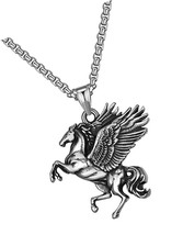 Gothic Punk Rock Stainless Steel Vintage Pegasu Flying Horse - £43.40 GBP