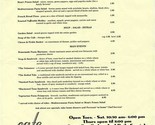 Cafe Visage Menu Downtown West Blvd Knoxville Tennessee 1990&#39;s - £12.59 GBP